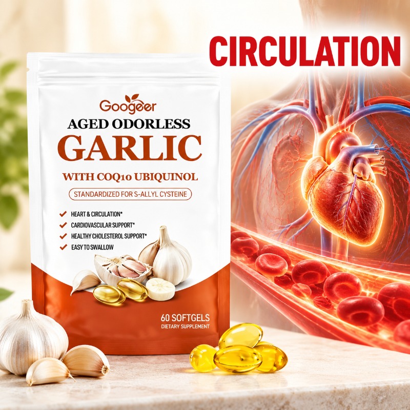 Coq10 Ubiquinol Softgel - Aged Odorless Garlic Softgels for Circulation