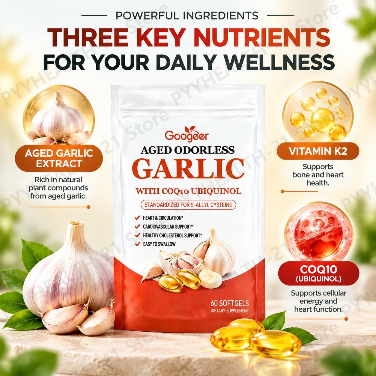 Aged Odorless Garlic Softgels  - Coq10 Ubiquinol Softgel ulasan dan harga